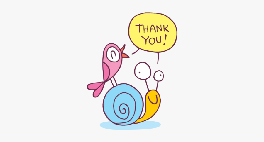 A Bird Saying Thank You While Sitting On A Snail - Thank You Characters, Transparent Clipart