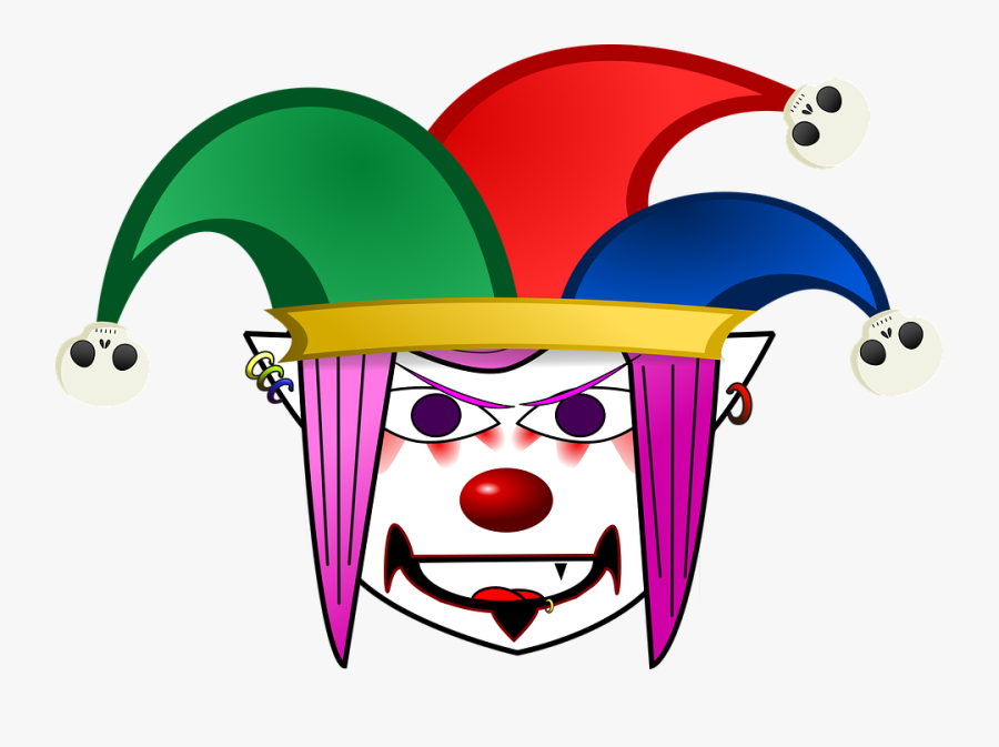 Clown Clipart Frightening - Evil Gif Png, Transparent Clipart