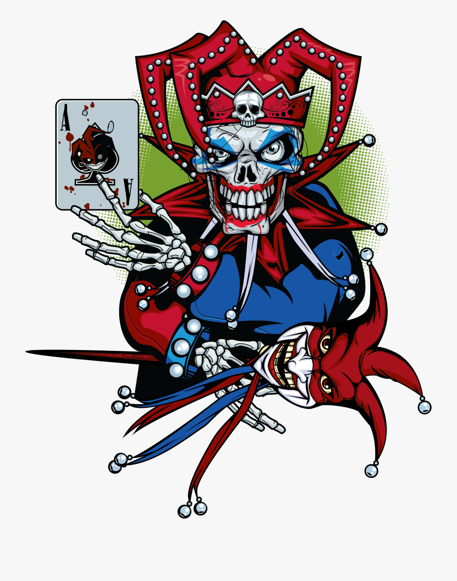 Airbrush Drawing Clown - Free Evil Jester Cartoon, Transparent Clipart