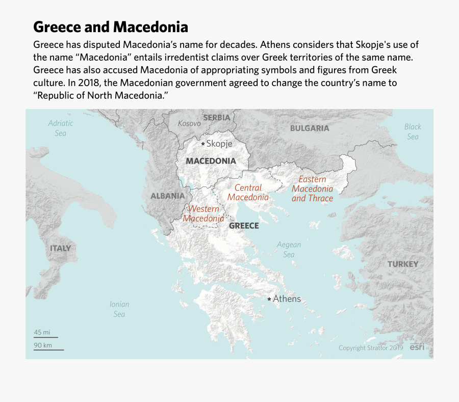 A Map Illustrating The Name Debate Between Macedonia - Atlas, Transparent Clipart