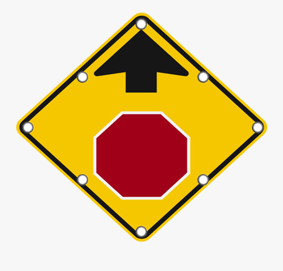 Transparent Blank Road Sign Png - Stop Sign Ahead Sign, Transparent Clipart