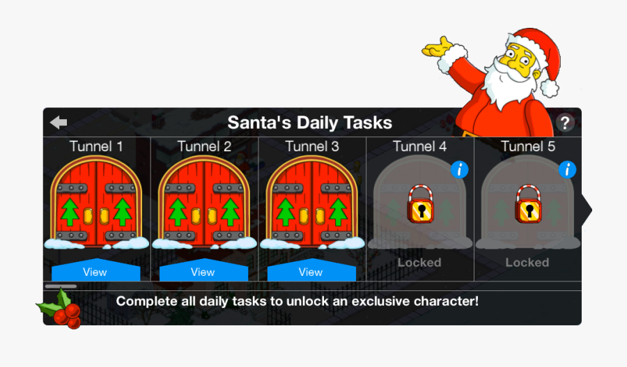 Stonecutters Tunnel Tapped Out - Simpsons Tapped Out Santa, Transparent Clipart