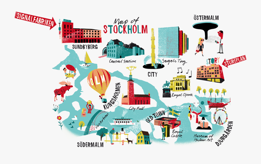 Story Tips From H - Stockholm Map For Tourists, Transparent Clipart