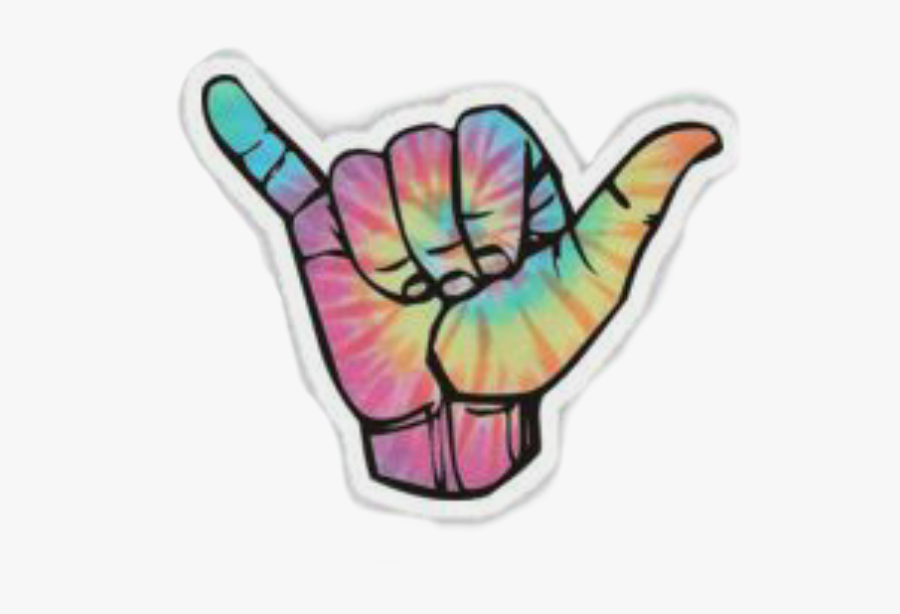 #puravida #color - Tie Dye Shaka Sticker, Transparent Clipart