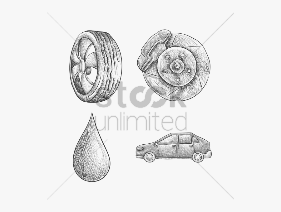 Set Of Car Parts Vector Image - Part Of A Car Drawing, Transparent Clipart