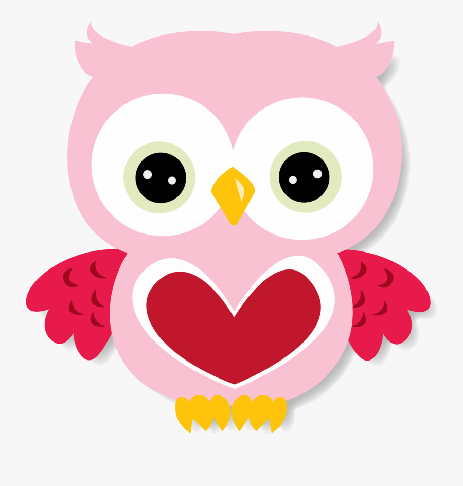 Yellow Owl Free February Cliparts Clip Art On Transparent - Valentine Owl Clipart, Transparent Clipart