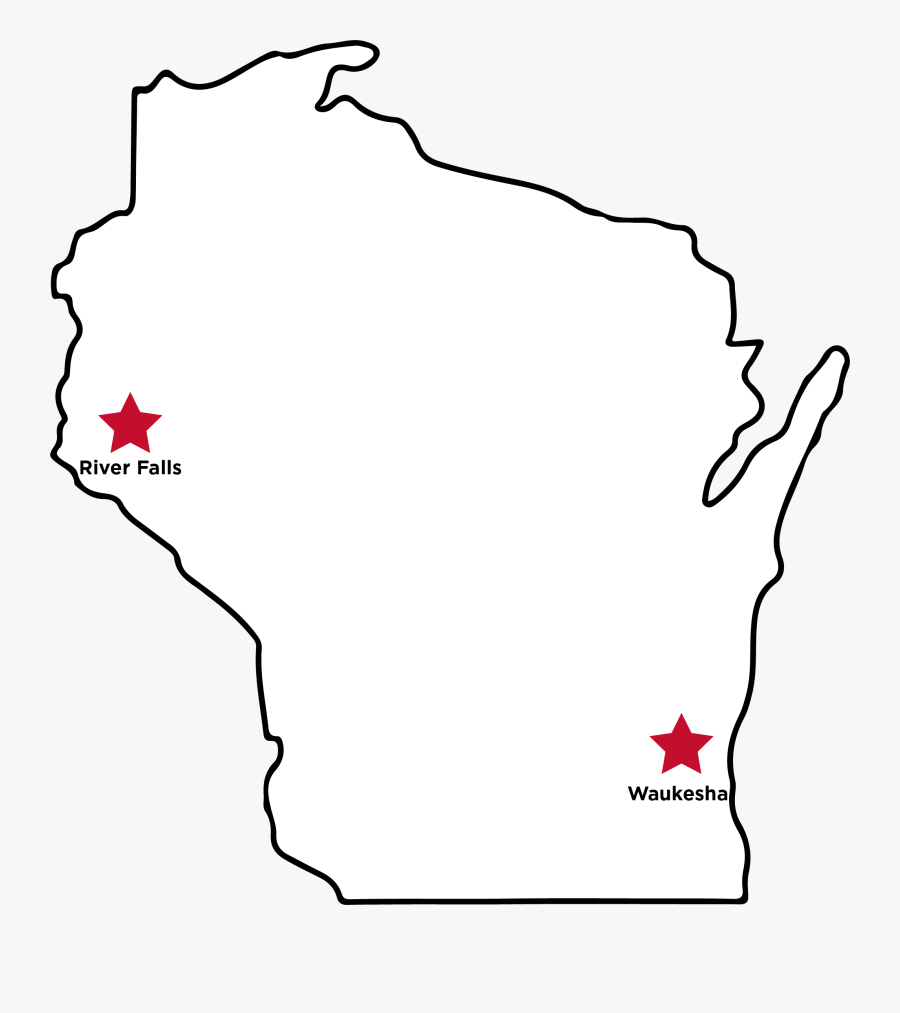 A Map Of Uw-river Falls Montessori Training Sites In - Wisconsin White Png, Transparent Clipart