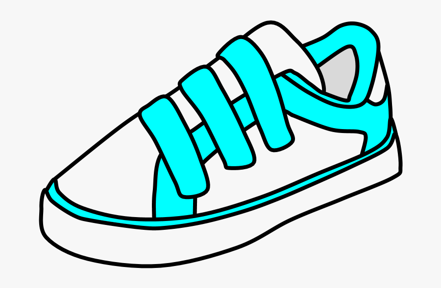 Sneakers, Velcro, White, Bright Blue - Clipart Sneakers Velcro, Transparent Clipart