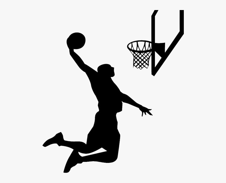 Wall Decal Basketball Player Slam Dunk Sport - Basketball Player Silhouette, Transparent Clipart