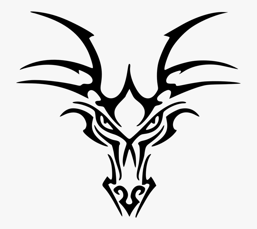 Transparent Tribal Dragon Png - Dragon Images Black And White, Transparent Clipart