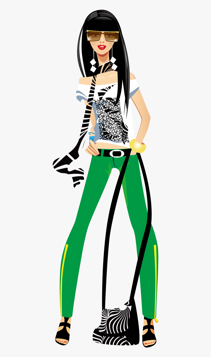 Clip Art Free Fashion Images - 潮流 服飾 卡通, Transparent Clipart