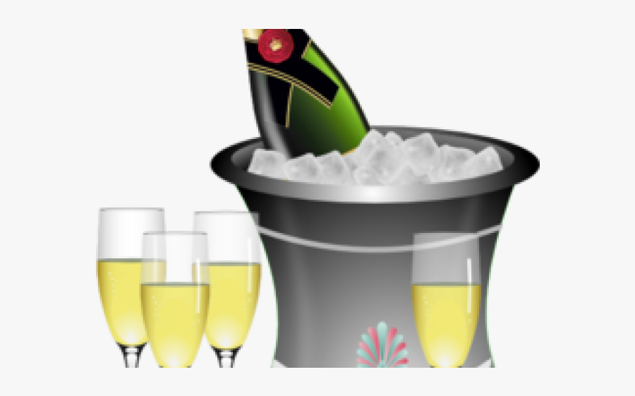Champagne Bottle And Glasses Clipart, Transparent Clipart