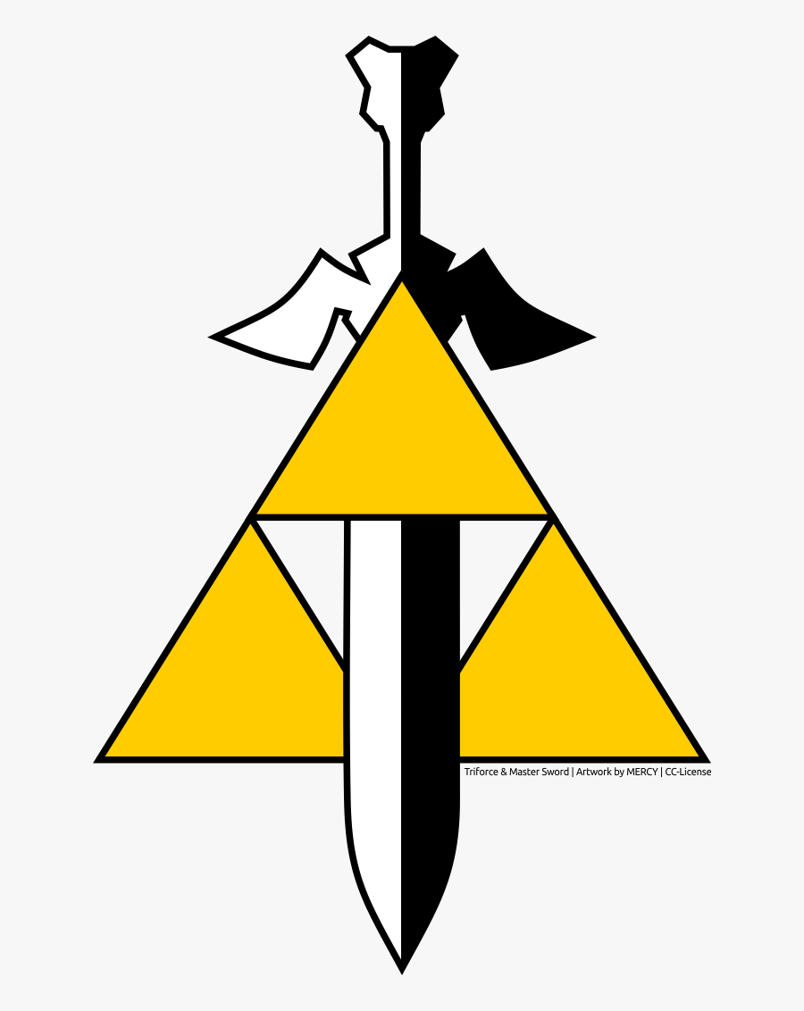 Master Sword In Triforce , Transparent Cartoons - Master Sword In Triforce, Transparent Clipart