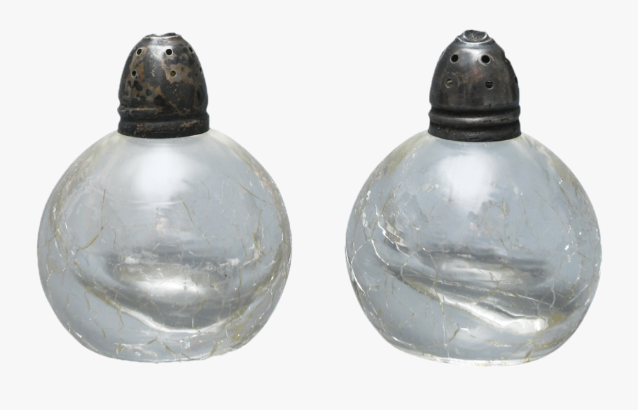 Antique Set Of Glass And Silver Pewter Salt And Pepper - Bronze Sculpture, Transparent Clipart