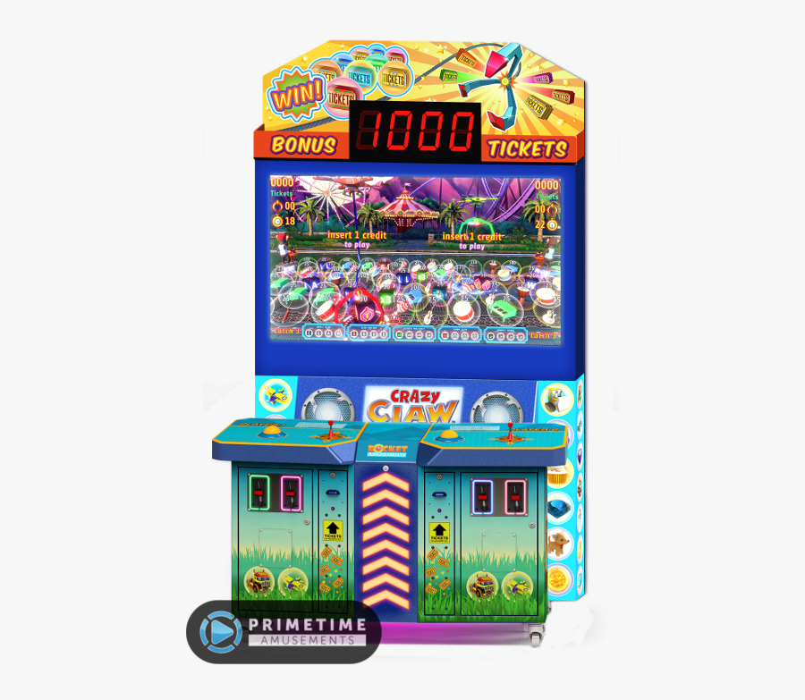 Video Redemption Games For - Crazy Claw Arcade Game, Transparent Clipart