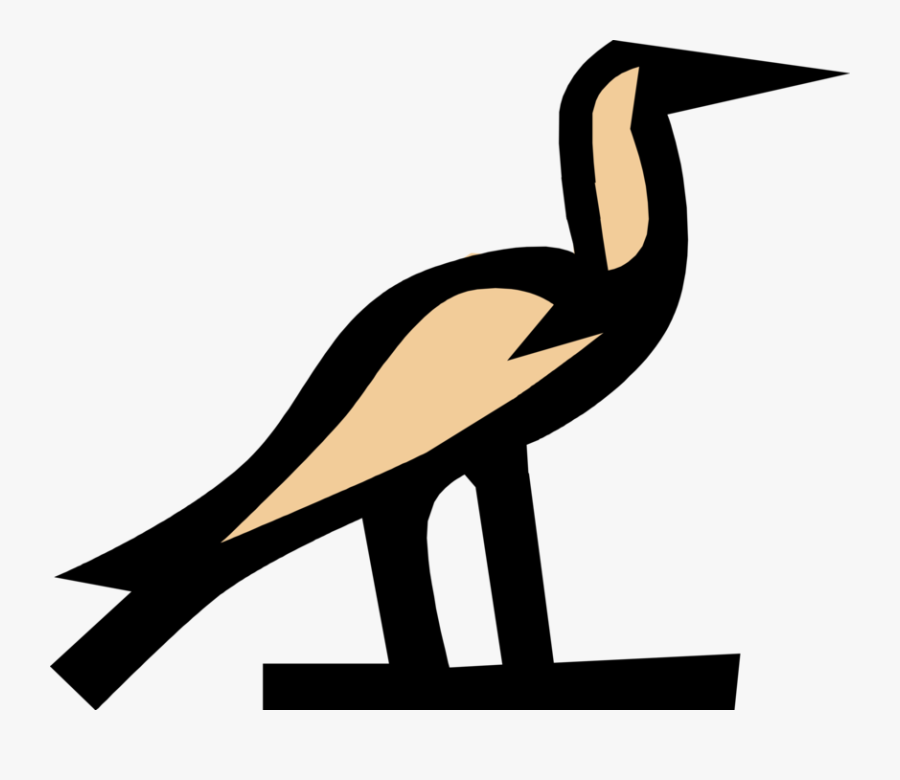 Vector Illustration Of Ancient Egyptian Bird Hieroglyphic, Transparent Clipart