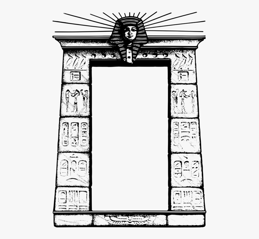 Picture Frame,line Art,square - Png File Hieroglyphics Egyptian Frame, Transparent Clipart