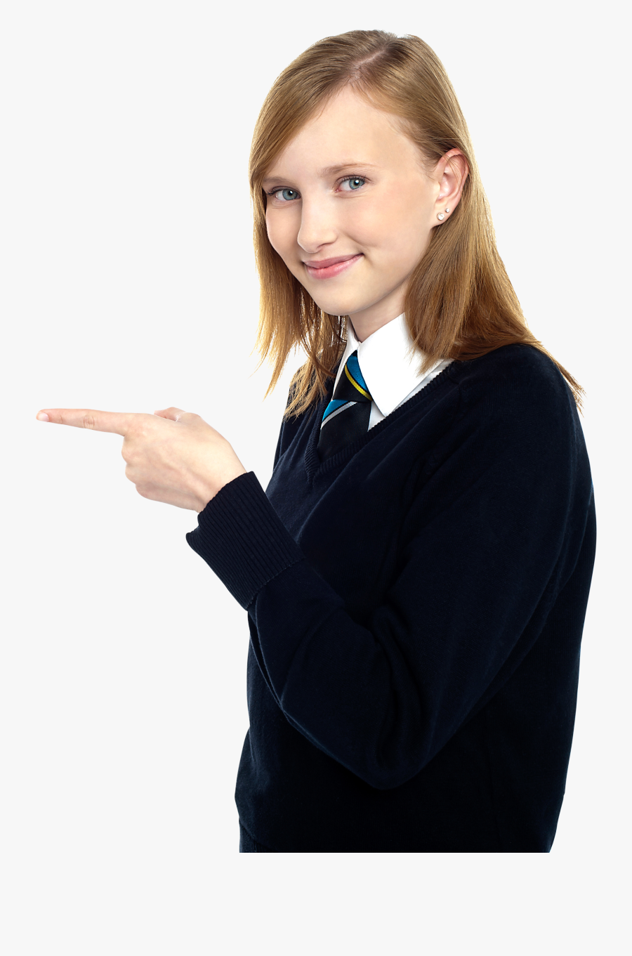 Women Pointing Left Png Image, Transparent Clipart