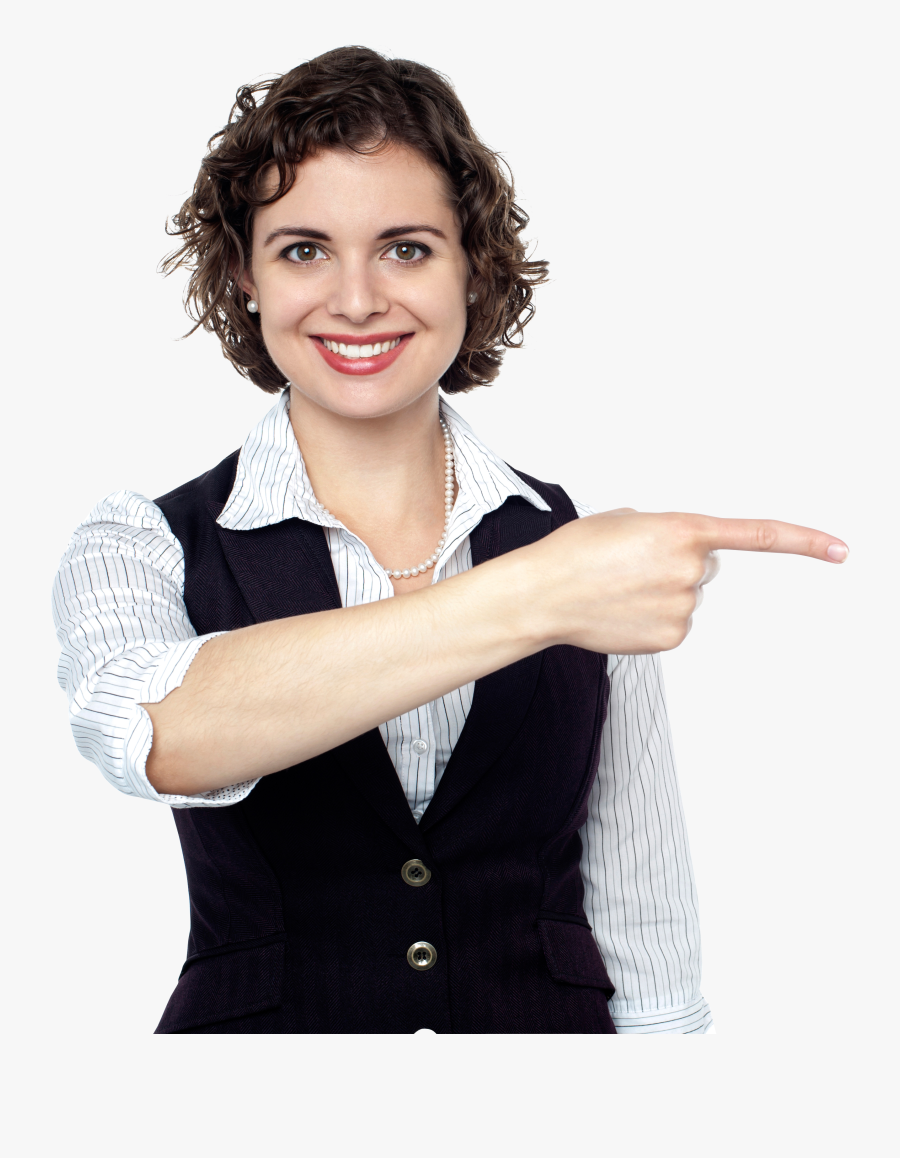 Women Pointing Right Png Image, Transparent Clipart