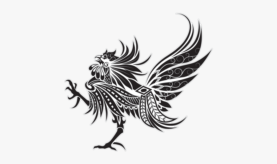 Cockfight Gamecock Chicken Rooster Logo - Tribal Fighting Rooster Tattoo is...