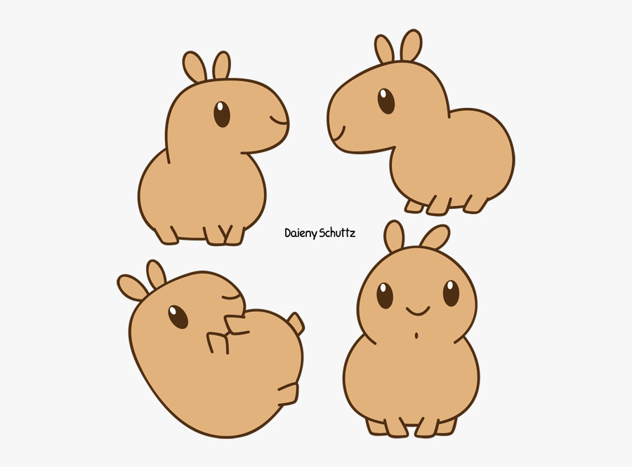 Capybara Clipart Hamster - Cartoon, Transparent Clipart