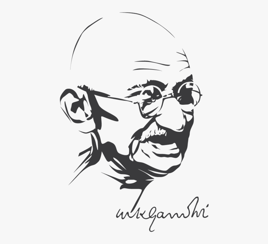 Drawing Of Gandhiji, Transparent Clipart