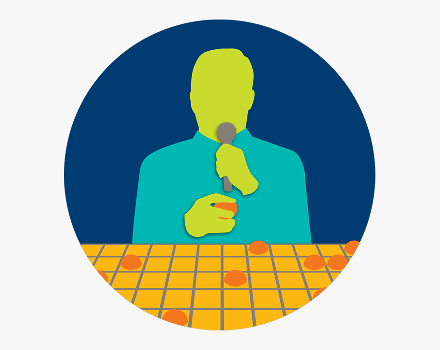 The Caller Using A Microphone To Call Out The Selected - Perspective Surface, Transparent Clipart