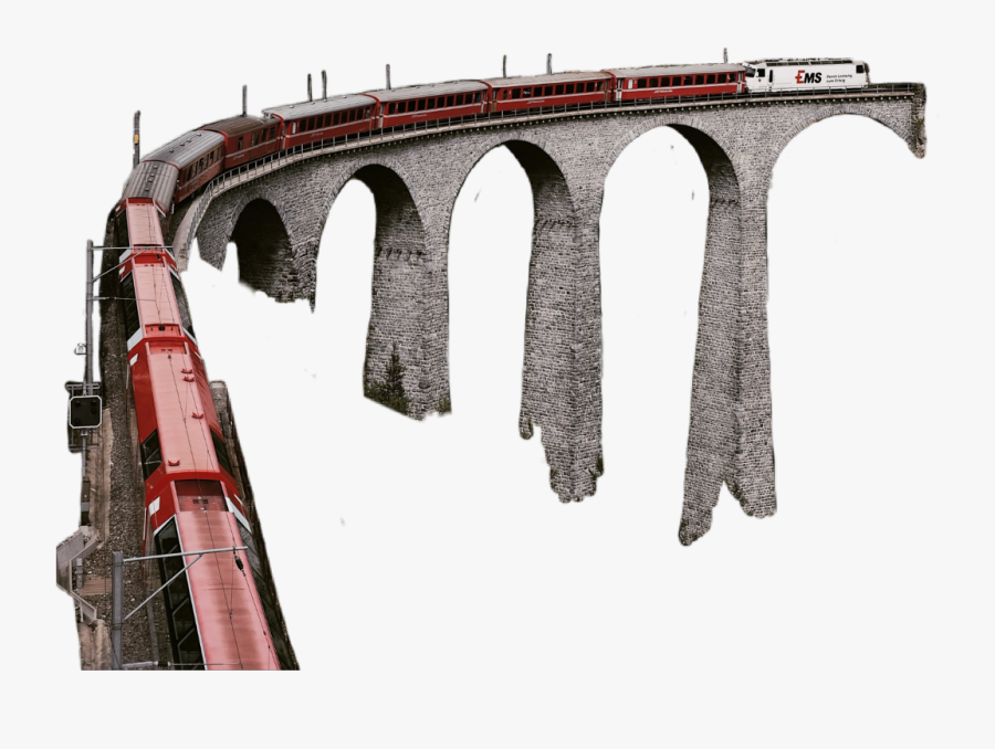 Transparent Stone Bridge Png - Train With Bridge Png, Transparent Clipart