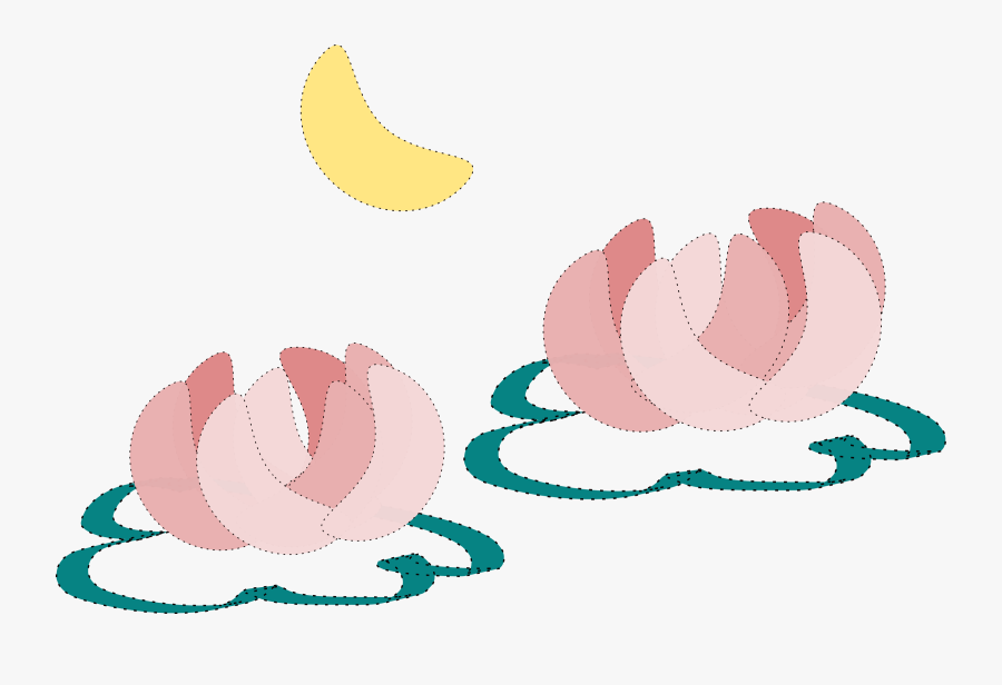 Water Lily And Moon Clip Arts - Moon, Transparent Clipart