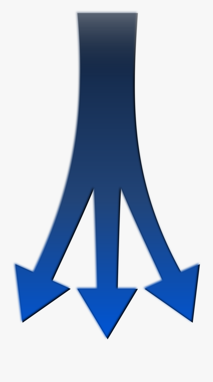 1 3 Clipart - 3 Arrows In One, Transparent Clipart