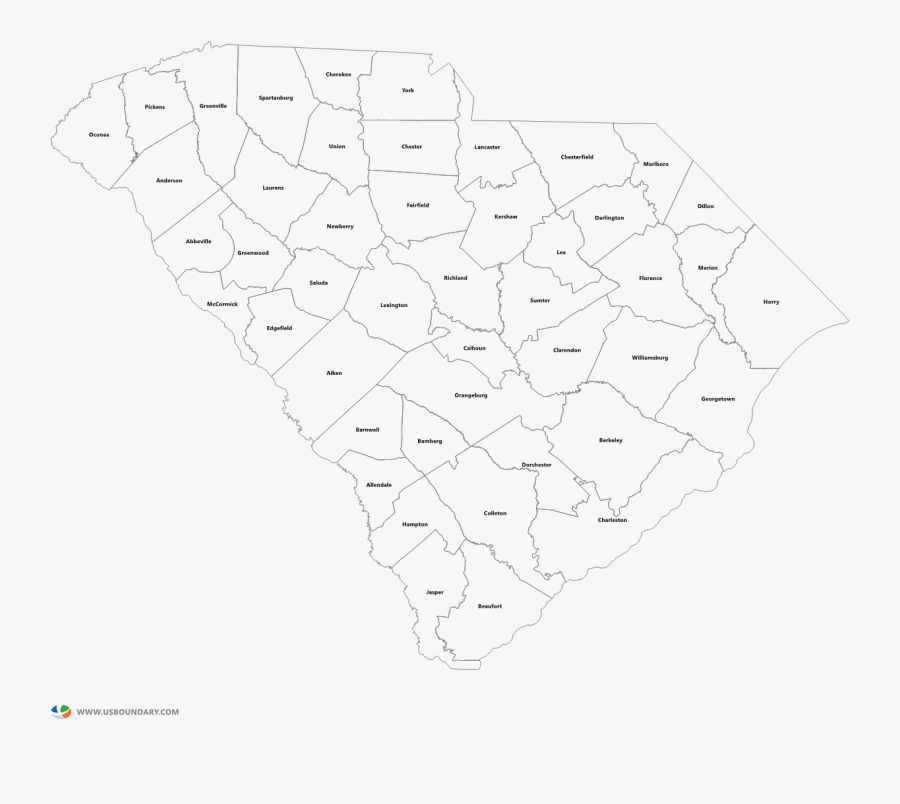 North Carolina State Outline Png - Map Of South Carolina By County Png, Transparent Clipart