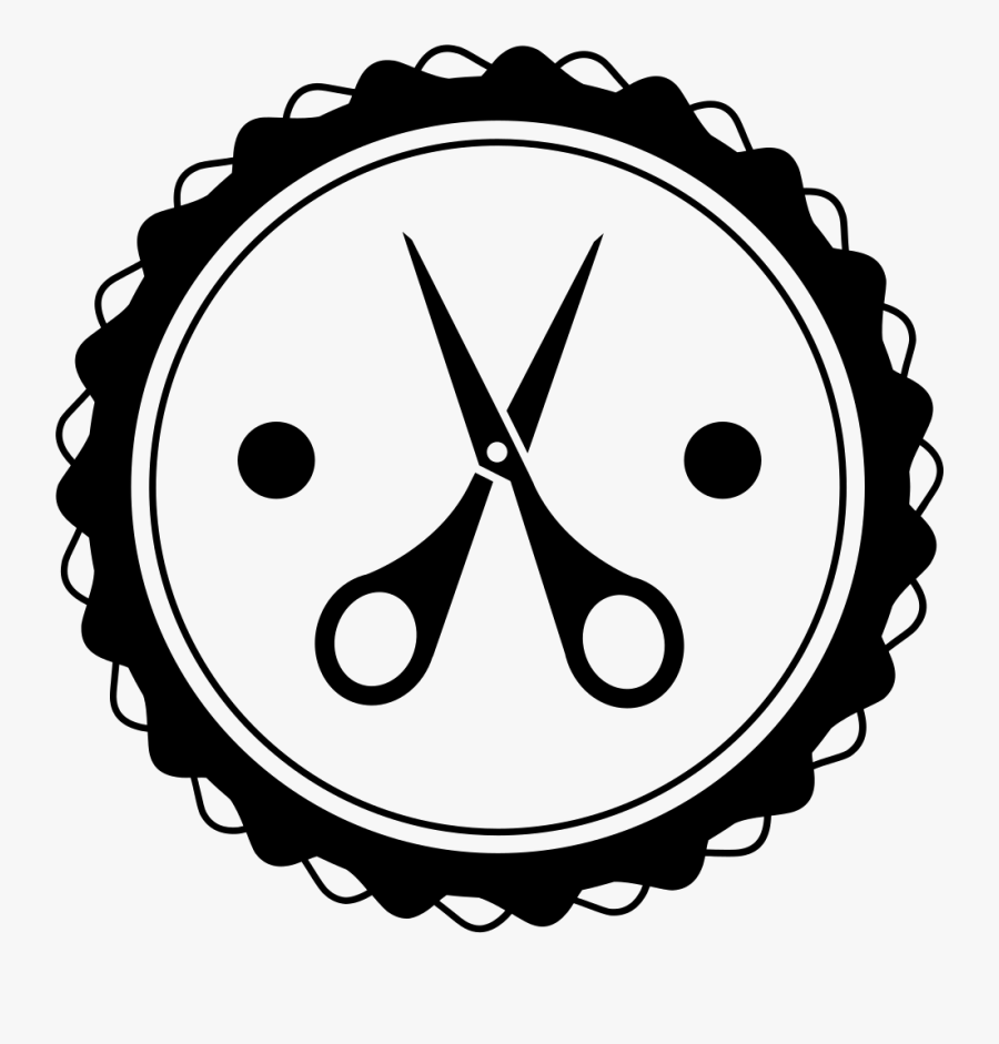 Scissors In A Hair Salon Badge - Hair Style Symbol, Transparent Clipart