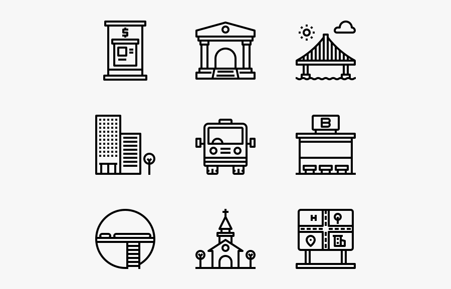 City Elements - Web Hosting Icons, Transparent Clipart