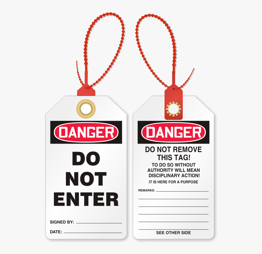 Don"t Enter Loop N Lock Danger Tie Tag, Transparent Clipart
