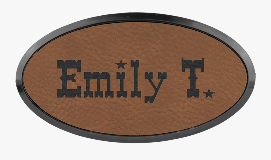Oval With Border Name Badge With Magnet - Western, Transparent Clipart