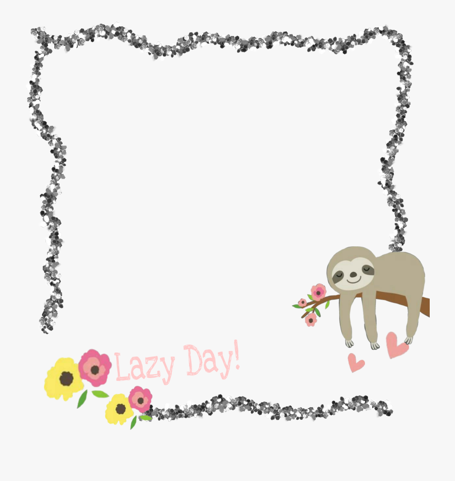 #sloth #springtime #frame #spring #flowers #springflowers - Cartoon, Transparent Clipart