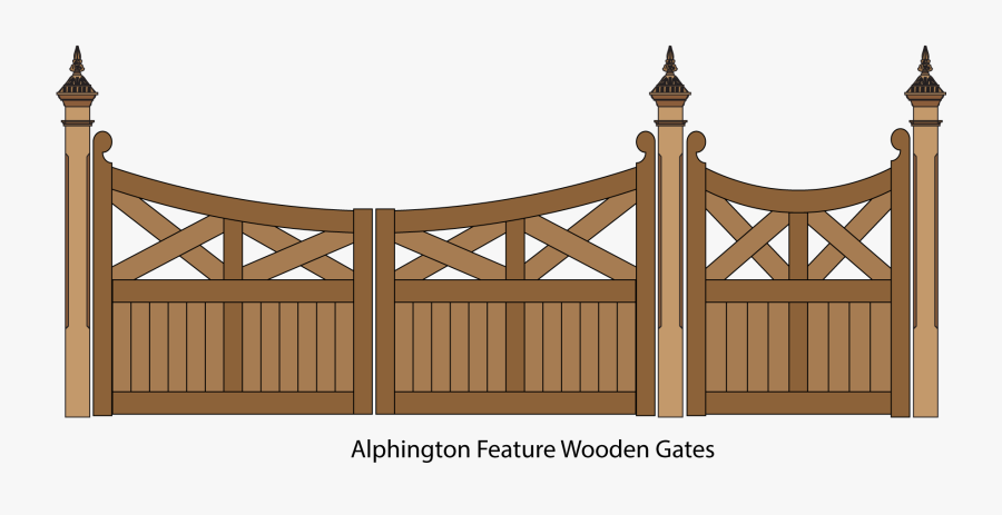 Alphington Wooden Driveway And Pedestrian Gates - Gate, Transparent Clipart