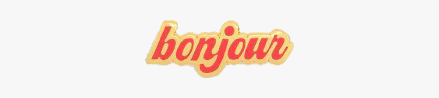 #bonjour #yellow #red #sticker #png - Label, Transparent Clipart