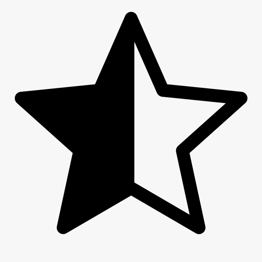 Star Shape With Half Full Comments - Half Full Star Icon Png, Transparent Clipart