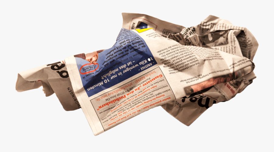 Newspaper Wrinkled - Crumpled Newspaper Png, Transparent Clipart