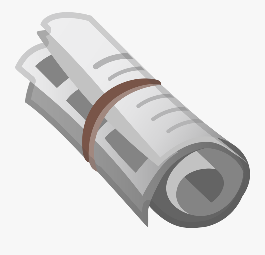Icon Noto Emoji Objects - Rolled Up Newspaper Cartoon, Transparent Clipart