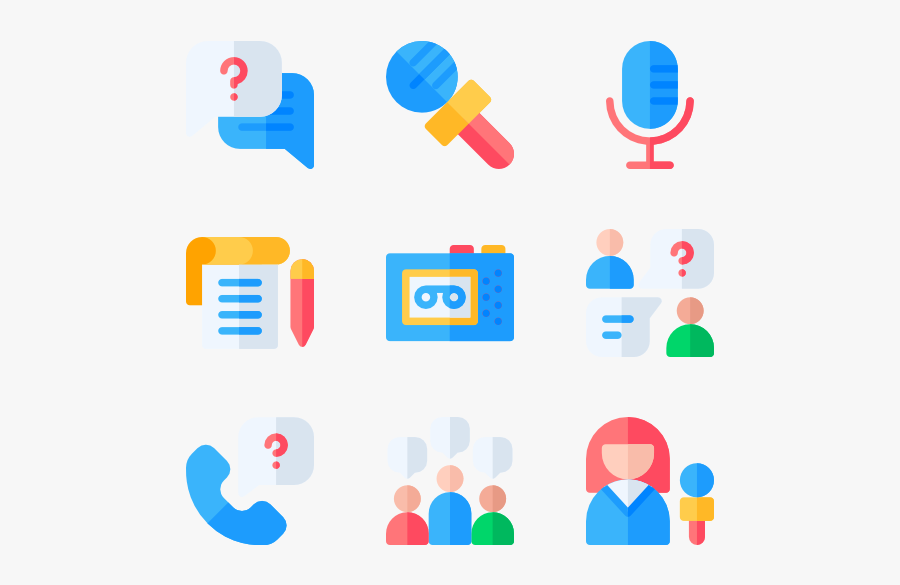 Icons Free Interview, Transparent Clipart