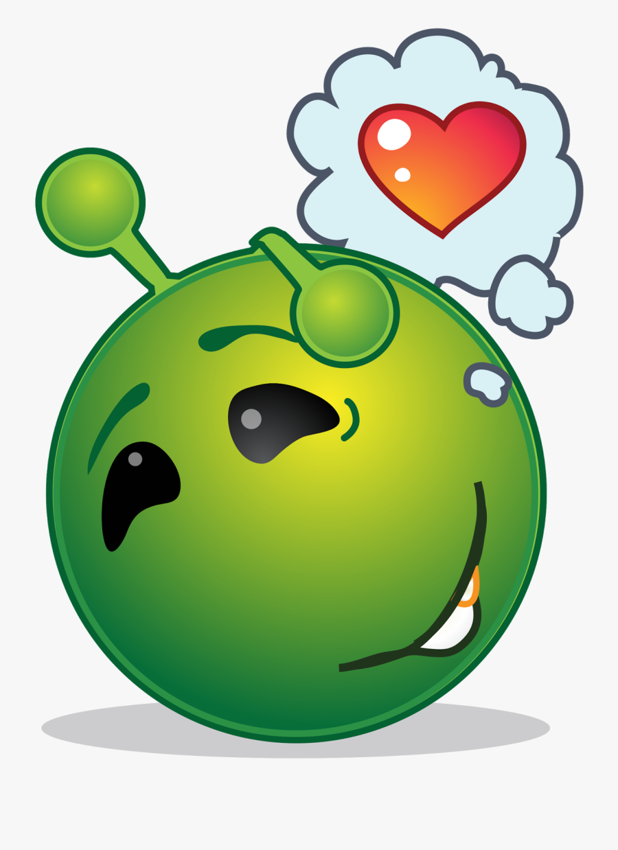 Green Smiley Love Clipart , Png Download - Green Alien, Transparent Clipart