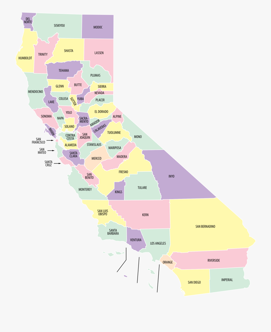 California Map Png - Map Of California Png, Transparent Clipart