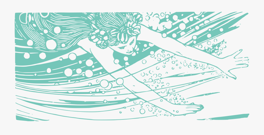 Public Domain Mermaid Illustration, Transparent Clipart