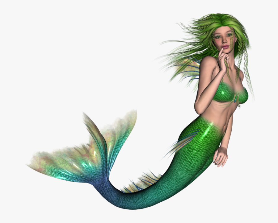 Vintage Baby Mermaid Clipart - Mermaid Transparent Background, Transparent Clipart