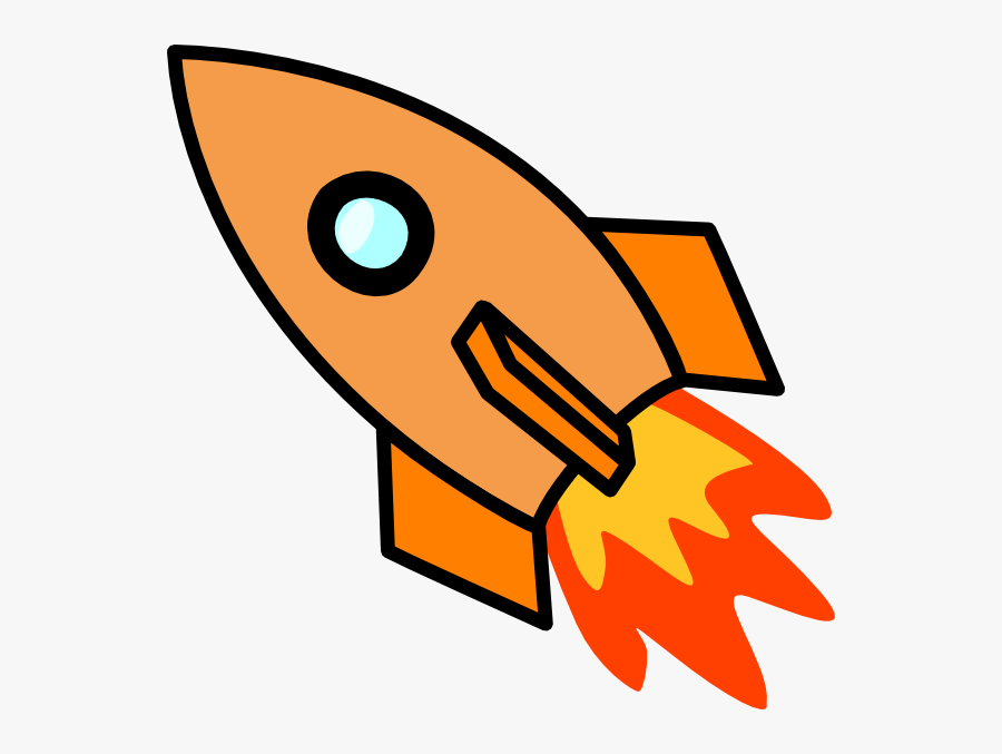 Orange Clipart Ship - Cute Rocket Clipart, Transparent Clipart
