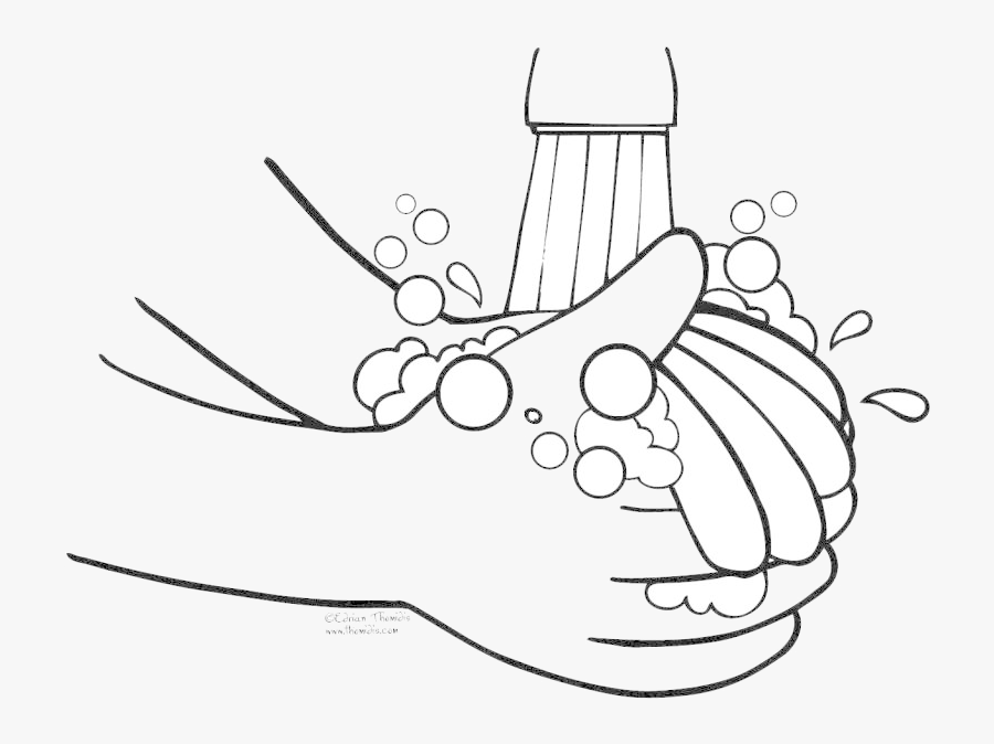 Washing Hands At Free - Wash Your Hands For Coloring, Transparent Clipart