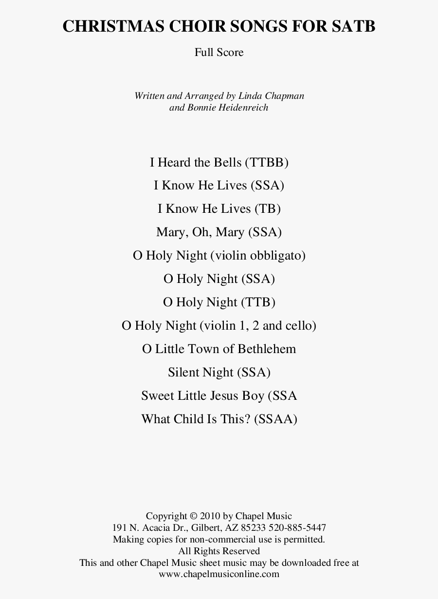 Christmas Choir Images - Good Christmas Songs For Choir, Transparent Clipart