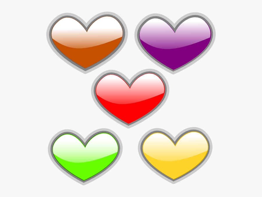 Hearts Clipart Christmas - Colored Hearts Png, Transparent Clipart